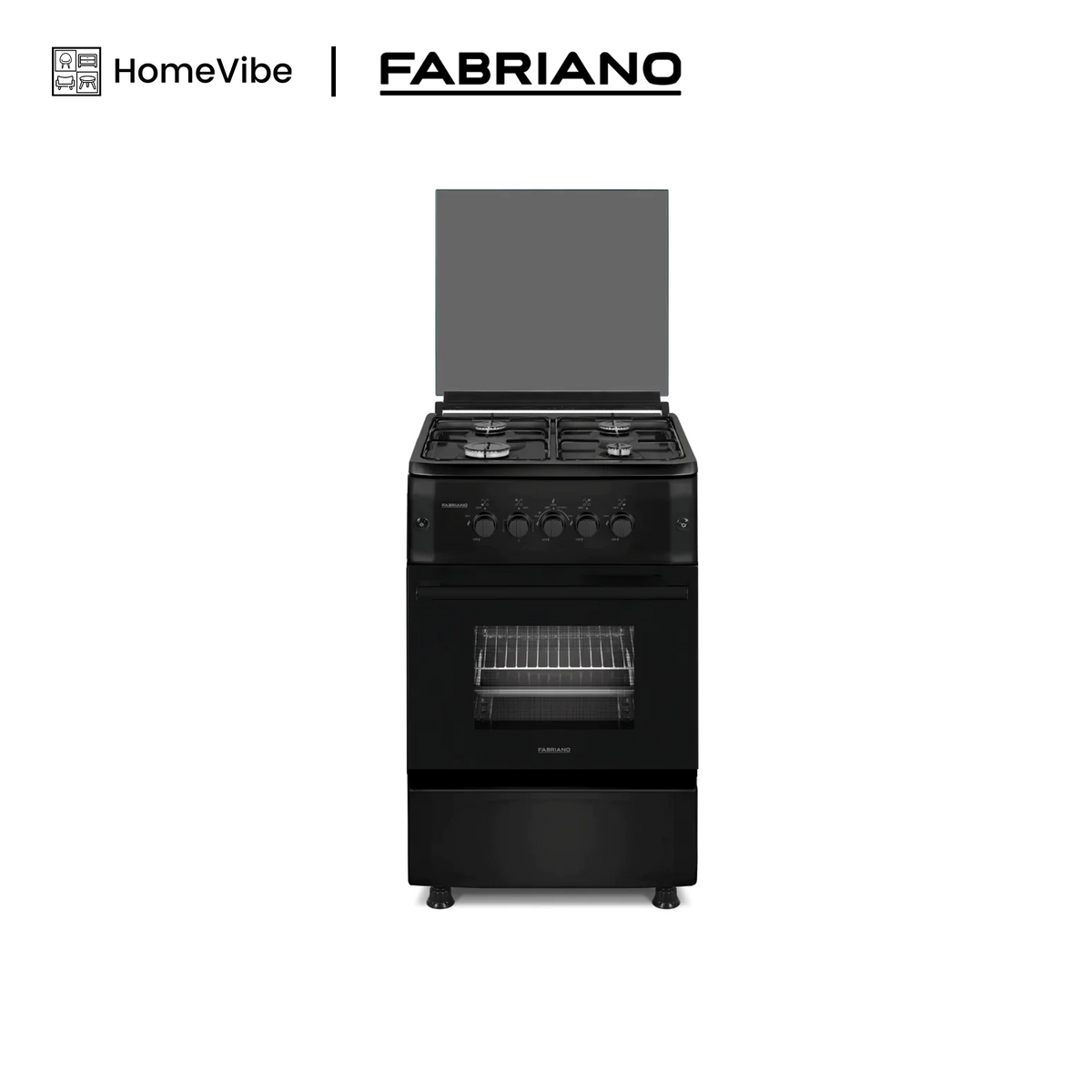 Fabriano 50cm, 4 Gas Burners + Gas Oven Free Standing Cooker F5S40G2BL