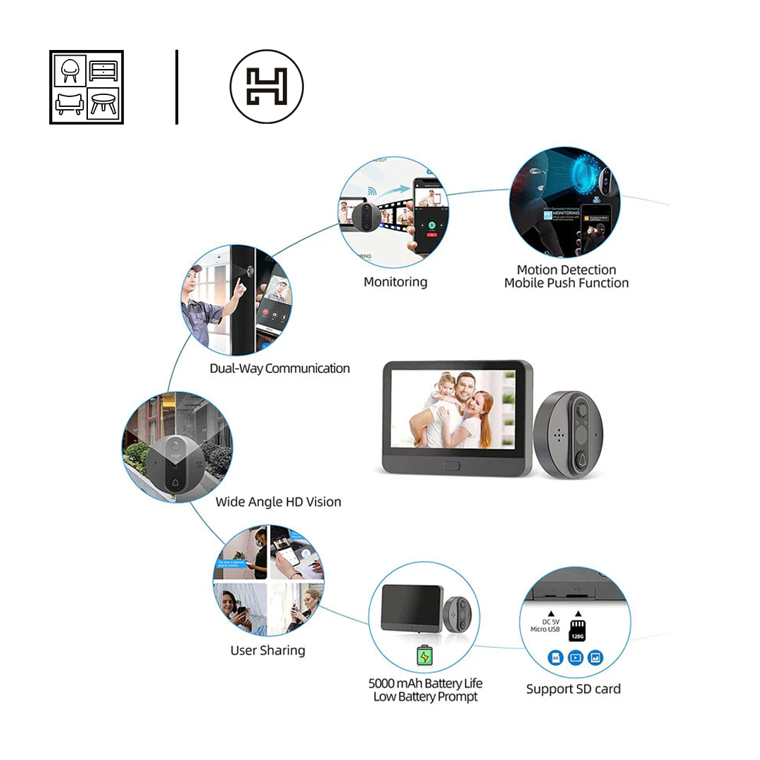 4.3” Wifi Smart Digital Door Viewer  (DV01)