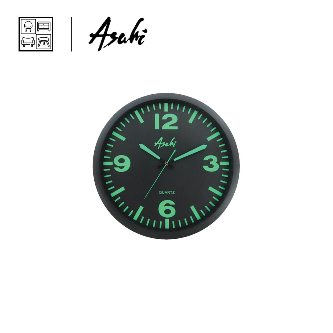 Asahi AD 14616" Classical Round Plastic Frame Wall Clock