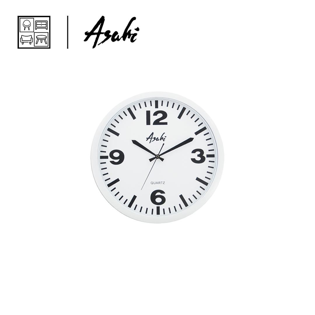 Asahi AD 14616" Classical Round Plastic Frame Wall Clock