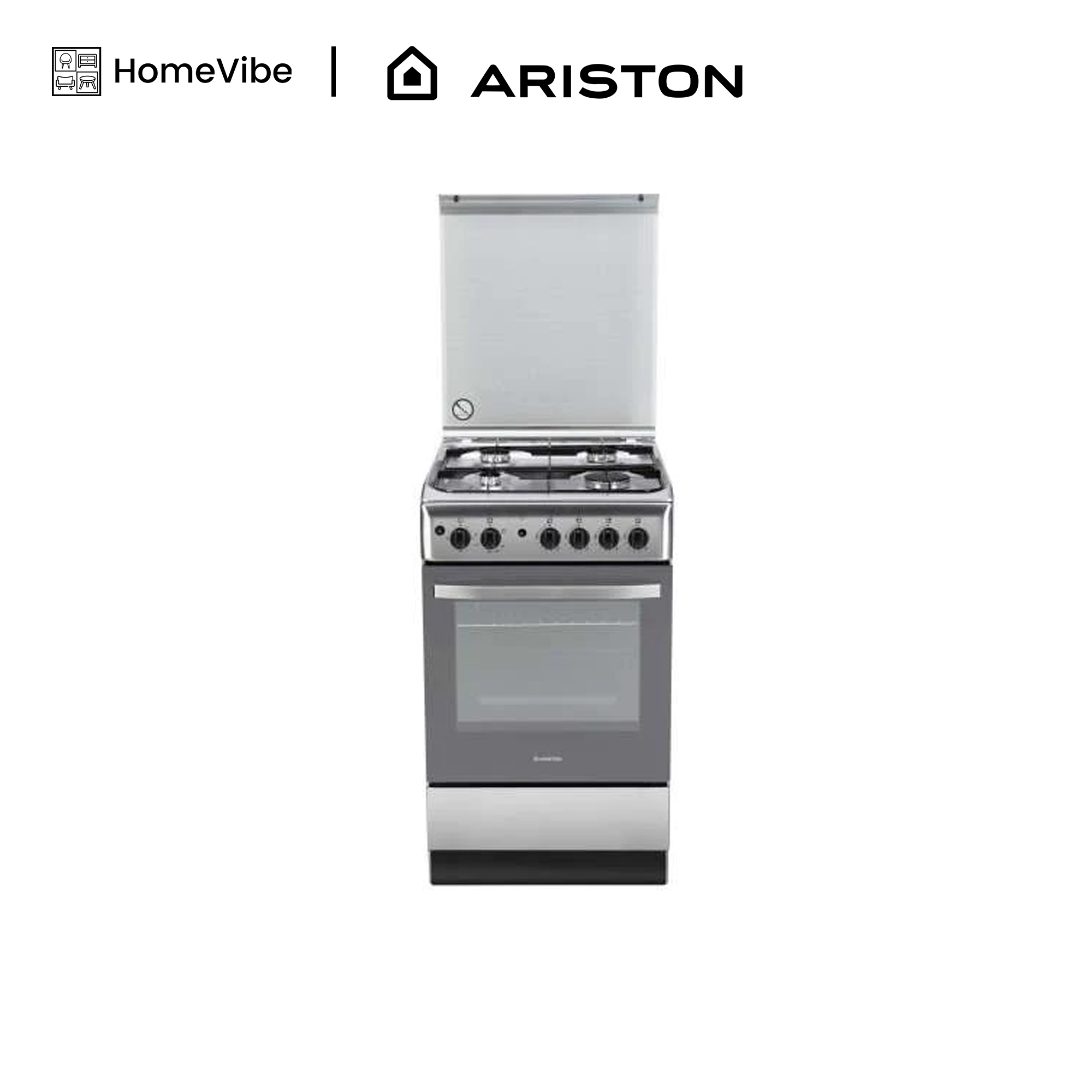 Ariston 50cm, 4 Gas Burners + Gas Oven Free Standing Cooker A5GG1F X EX