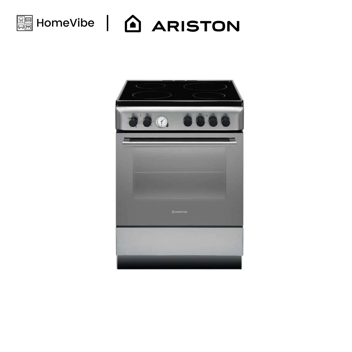 Ariston 60cm, 4 Vitroceramic + Electric Multifunction Oven Free