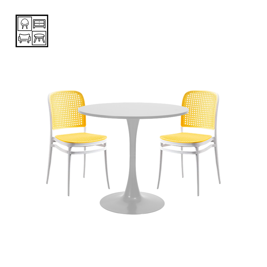 HV 2 x Tanya Chair +  HV Ayesha Tulip Round Table