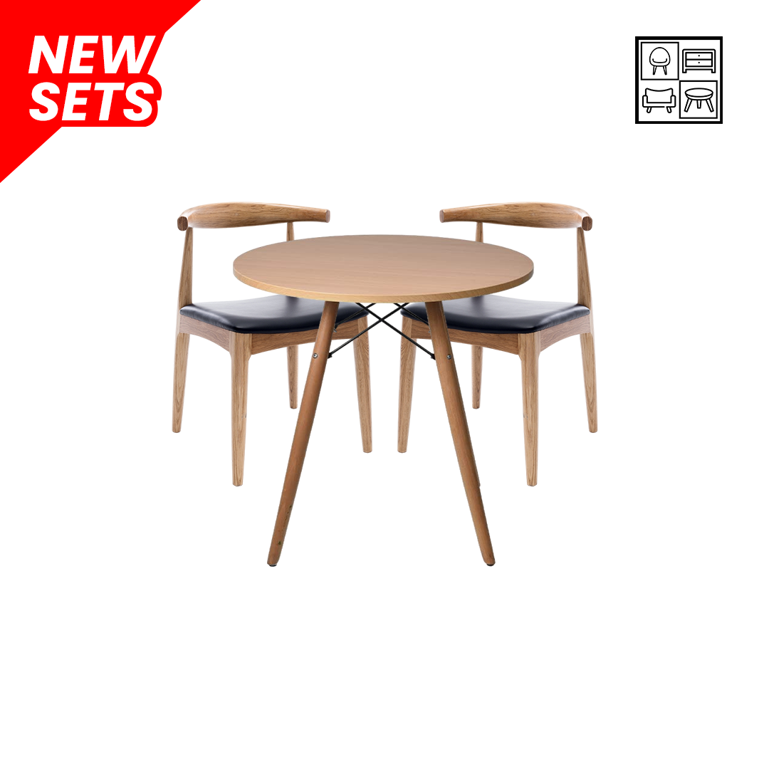Elio Black + 2 HV Dimitri Padded Chair