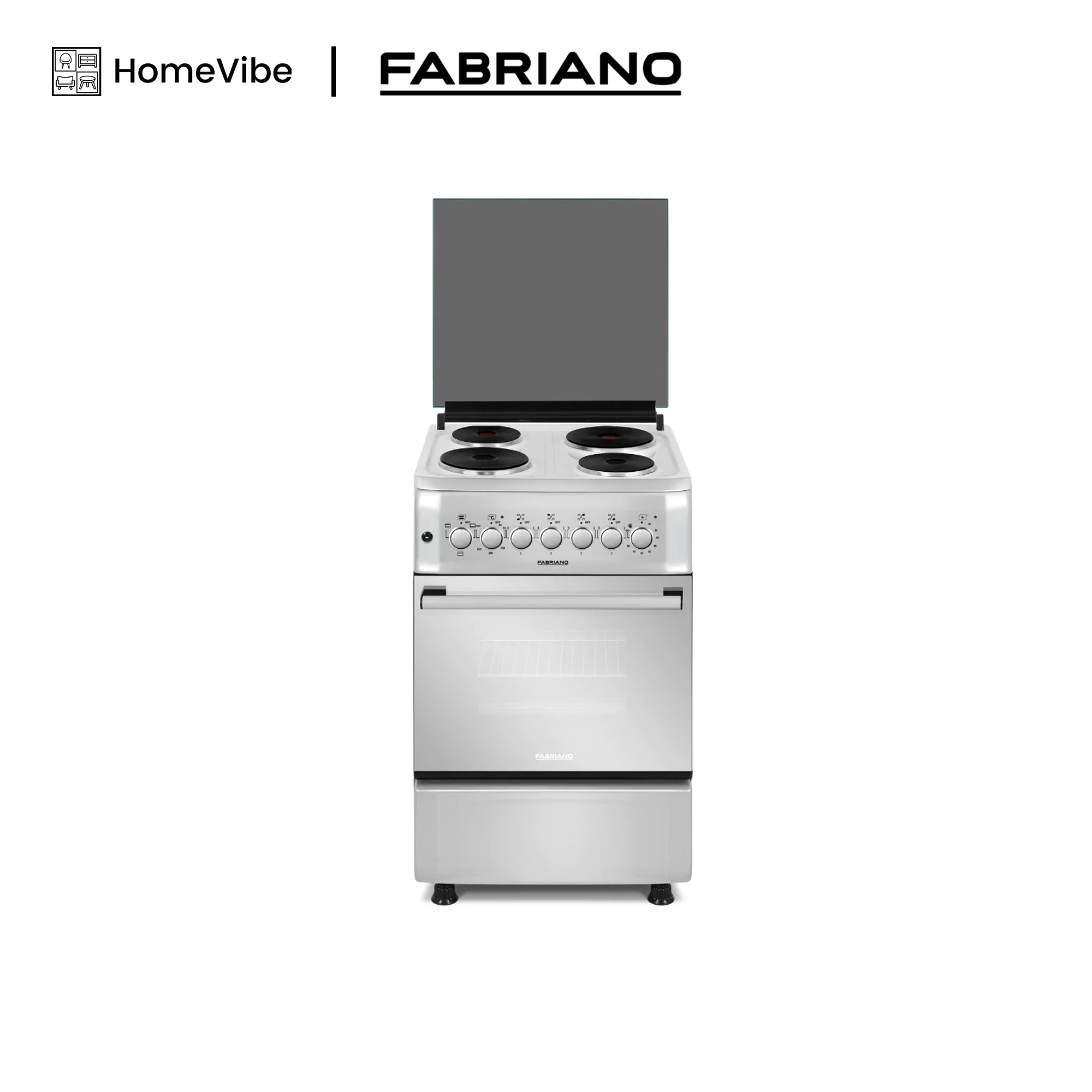 Fabriano 50cm, 4 Electric Plates + Electric Oven Free Standing Cooker F5S04E3-SS