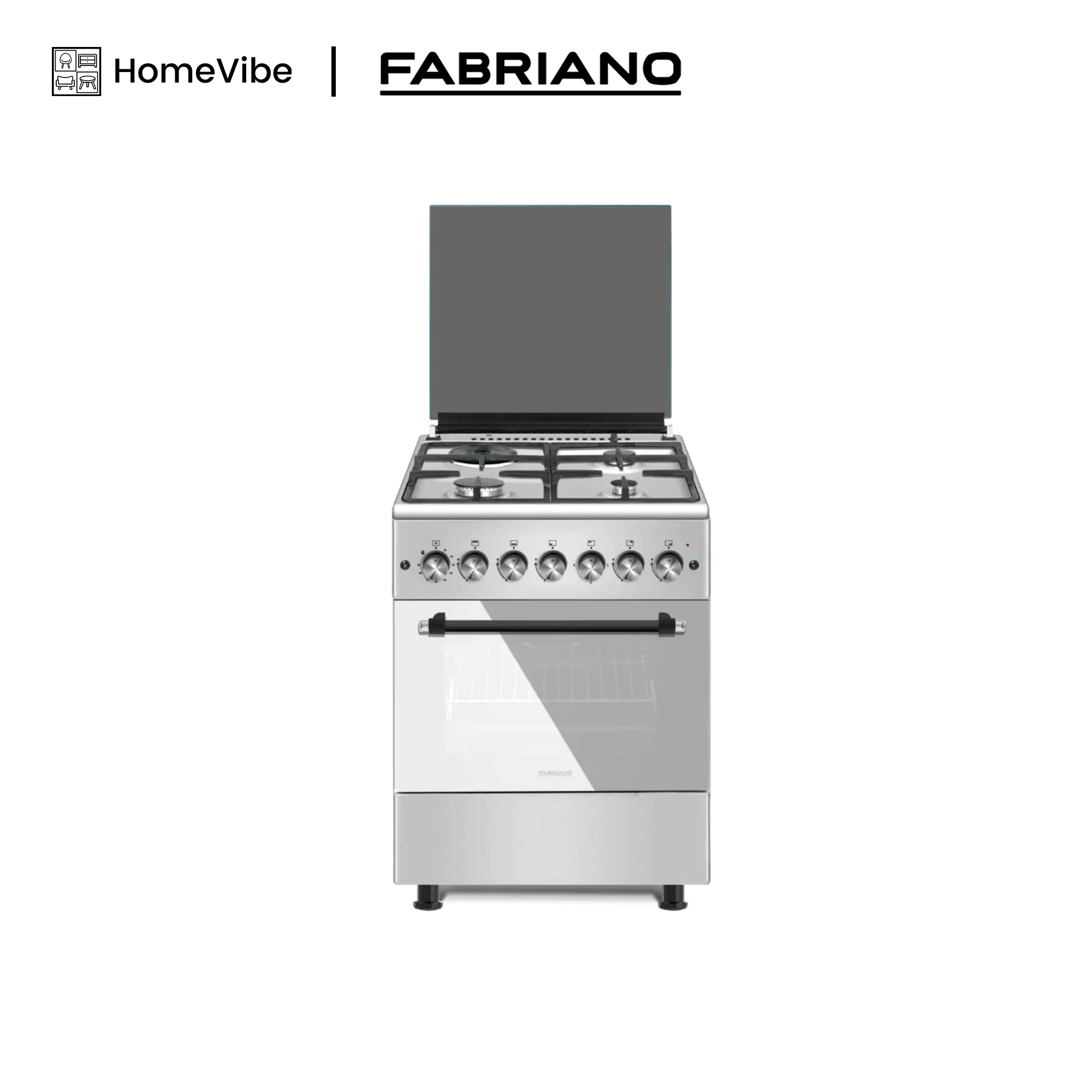Fabriano 60cm, 4 Gas Burners (1 Triple Ring) , + Gas Oven Free Standing Cooker F6TS40G2-SSW