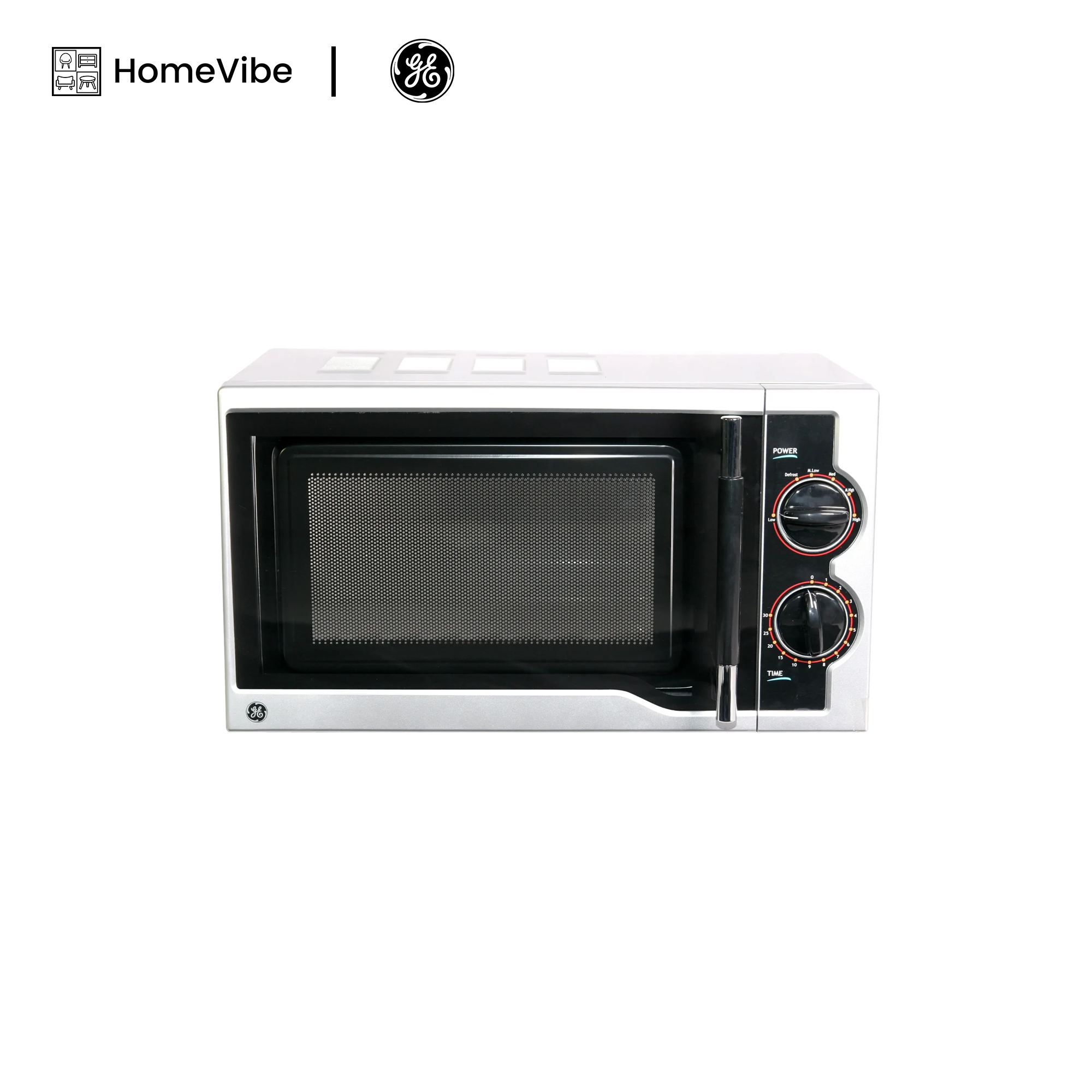 GE Appliances 20L/0.7cuft Capacity Mechanical Control Countertop Microwave Oven JEI2030WPSL