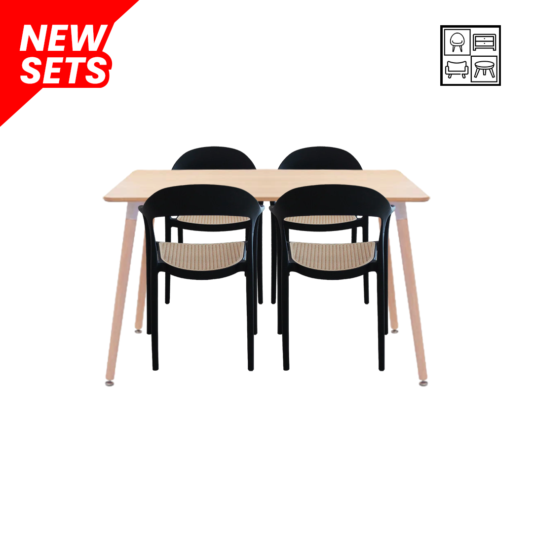 Xylia + 4 HV Harold Armrest Stackable Plastic Chair