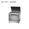 Indesit 90cm, 4 Gas Burners + 2 Electric plate + Gas Oven Free Standing Cooker KN B21S (X) EX