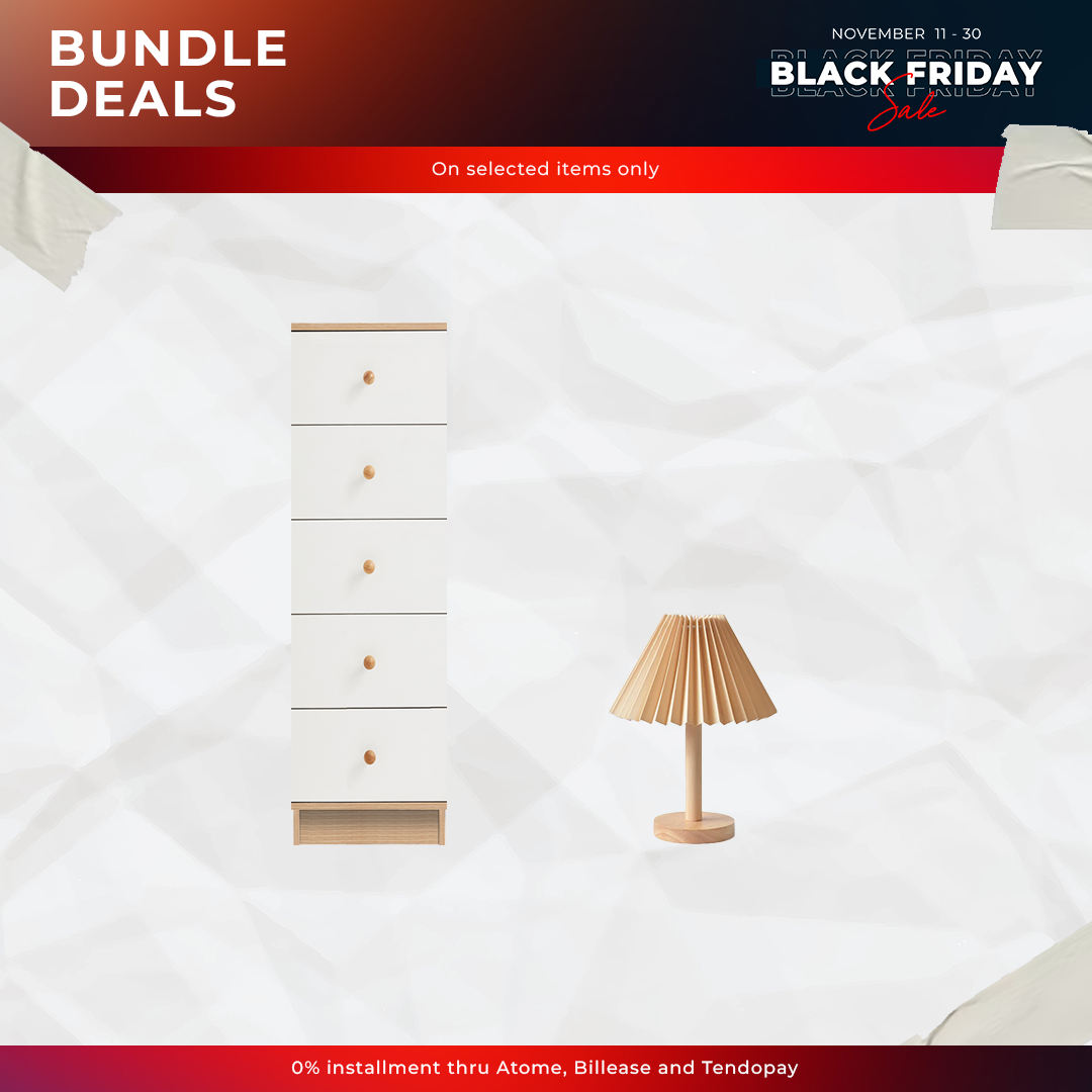BUY 1 GET FREE: Reina Wood Multi-Purpose Shelf + Dahlia Lamp Small ***FREE ASSEMBLE***