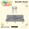 Bundle Deals: HV Valeen Velvet Sofa Bed + HV Zandy Bedside Table