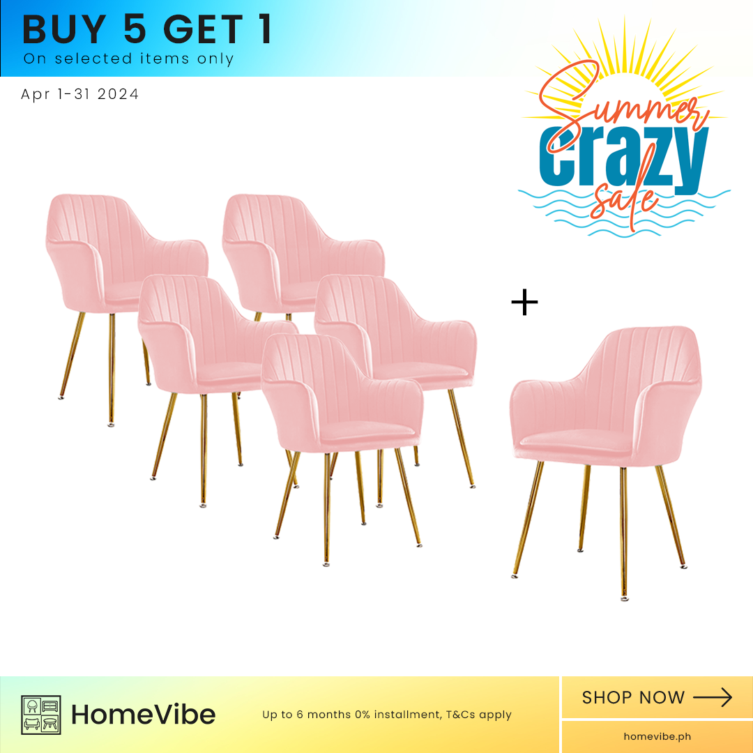 Buy 5 Get 1 FREE… 5 HV Velvet Vanity Accent Chairs + 1 Velvet Vanity Accent Chairs