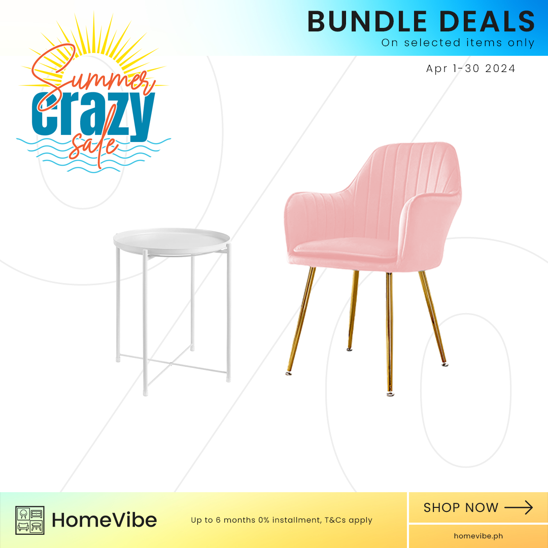 Bundle Deals: HV European Velvet Vanity Accent Chair + HV Cassie Steel Coffee Table