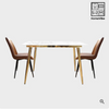 HV Asha Marble Rectangle Table + 2 Korbin Chair Set