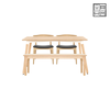 HV Xylia Rectangle Table + 2 Dimitri Chair Set+BENCH 120CM