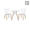 HV Cindi Glass Table 80cm + 2 Katrina Chair Set