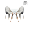 HV Cindi Glass Table  + Naja Leather Chair