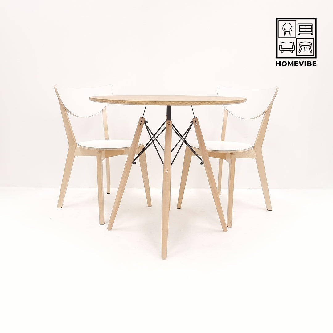 HV Elio Round Table + 2 Karri Chair Set | HomeVibe PH | Buy Online Furniture and Home Furnishings