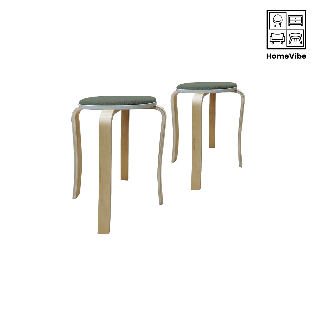 HV 2 Calla Wooden Round Stool Set