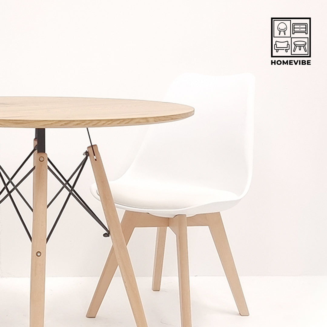 HV Elio Round Table + 2 Padded Eames Chair Set | HomeVibe PH | Buy Online Furniture and Home Furnishings