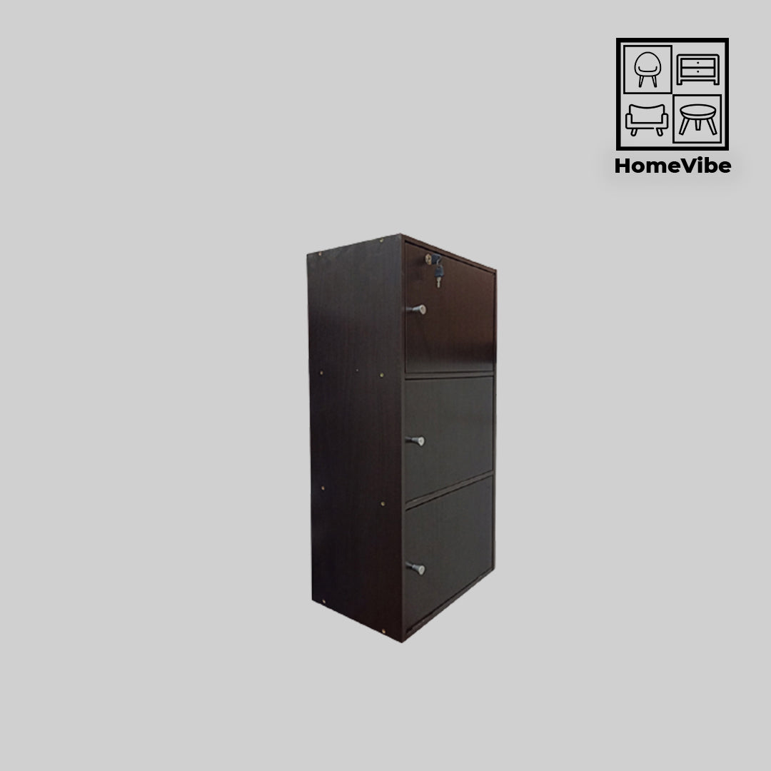 HV 3 Layer Shelf with Door Lock | HomeVibe PH | Buy Online Furniture and Home Furnishings