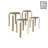 HV 4 Calla Wooden Round Stool Set