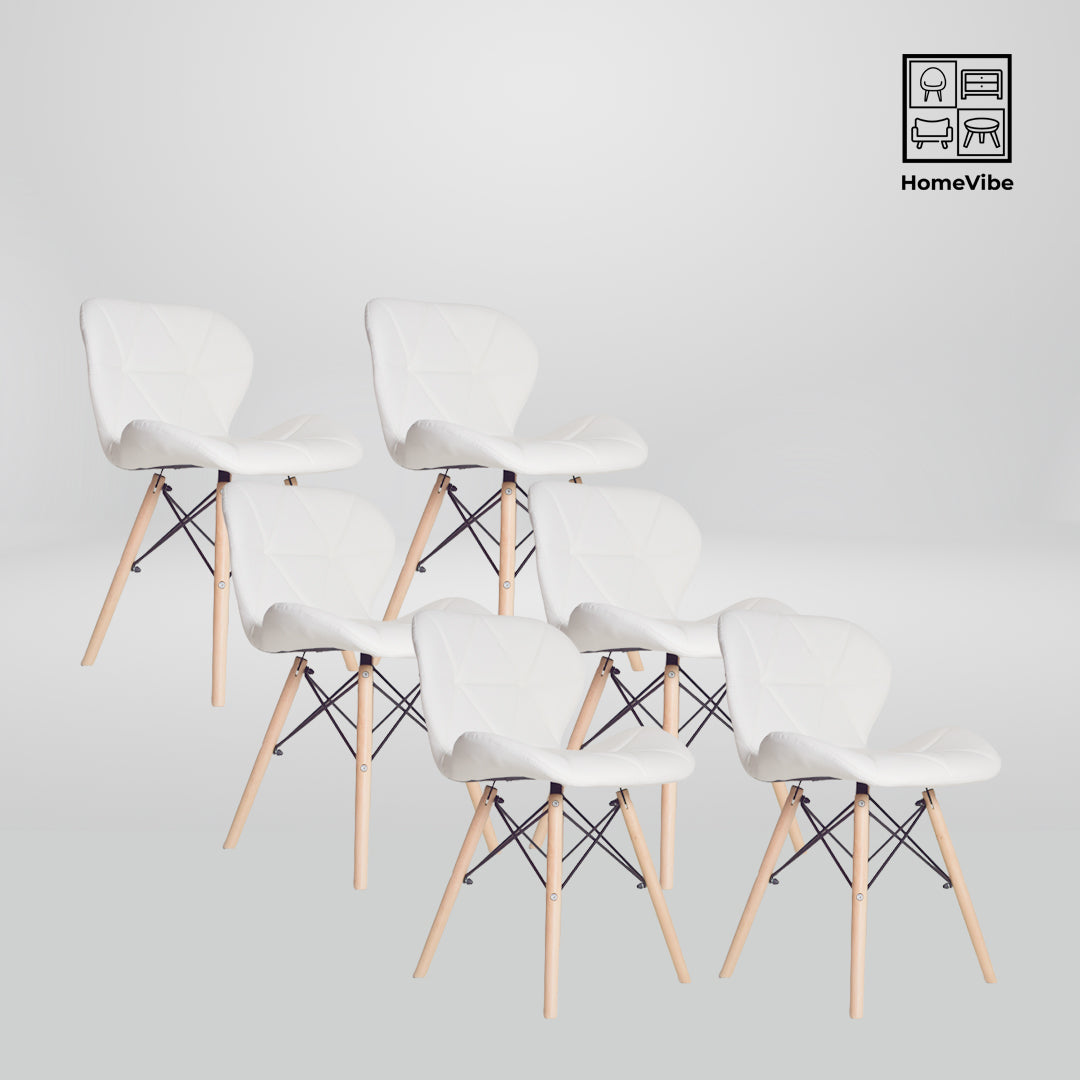 HV Scandinavian 6 Butterfly Leather Chairs | HomeVibe PH | Buy Online Furniture and Home Furnishings