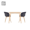 HV Viana Square Table + 2 Helmet Chair Set