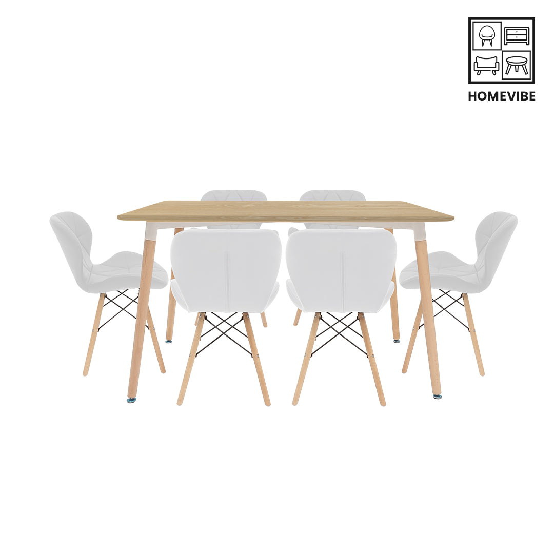 HV Soren Rectangle Table + 6 Butterfly Chair Set