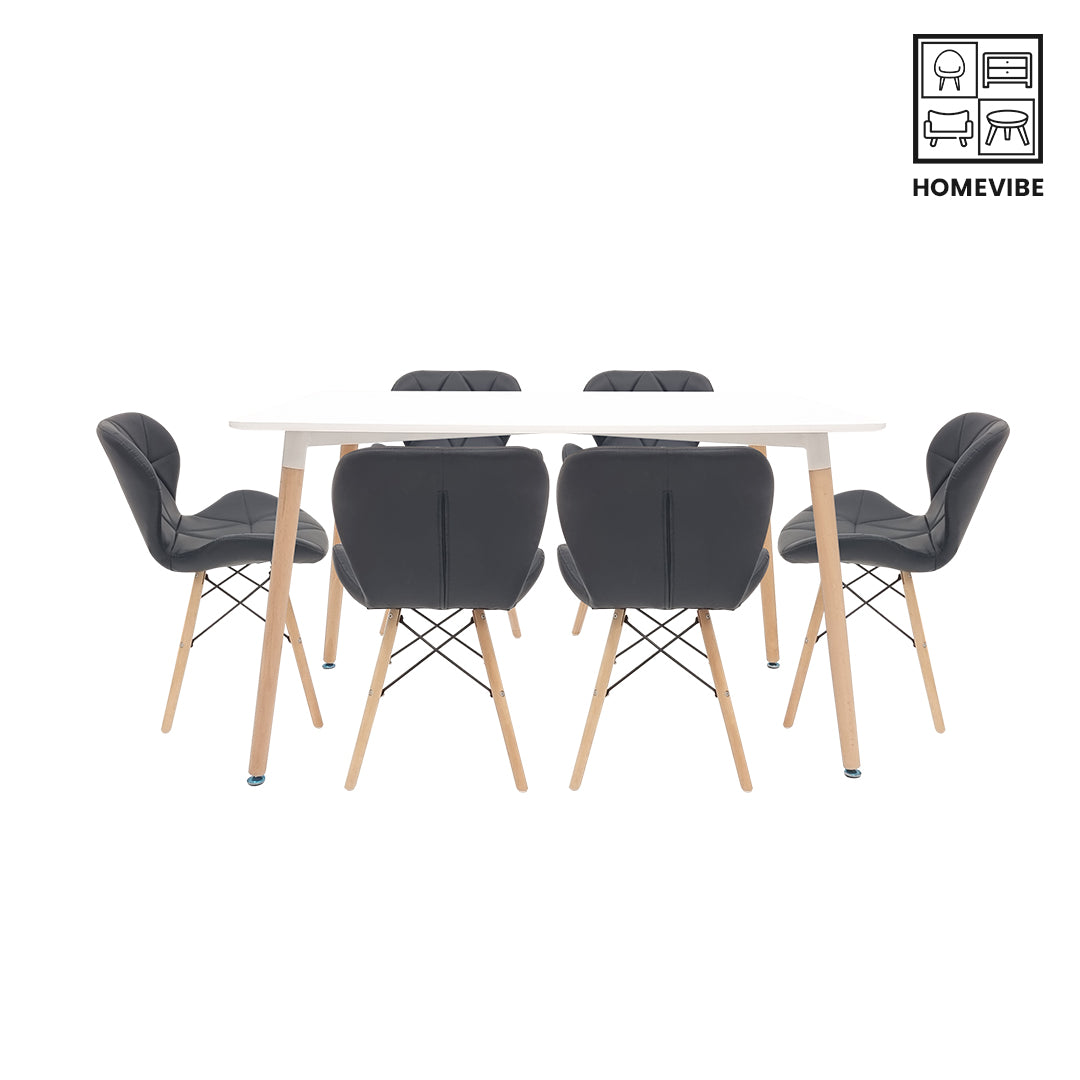 HV Soren Rectangle Table + 6 Butterfly Chair Set