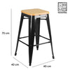 HV Osmin Modern Metal Design Tolix Barstool Wooden Seat  | HomeVibe PH | Buy Online Furniture and Home Furnishings