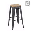 HV Osmin Modern Metal Design Tolix Barstool Wooden Seat  | HomeVibe PH | Buy Online Furniture and Home Furnishings