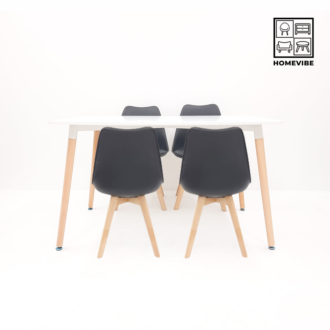 HV Soren Rectangle Table + 4 Padded Eames Chair Set | HomeVibe PH | Buy Online Furniture and Home Furnishings