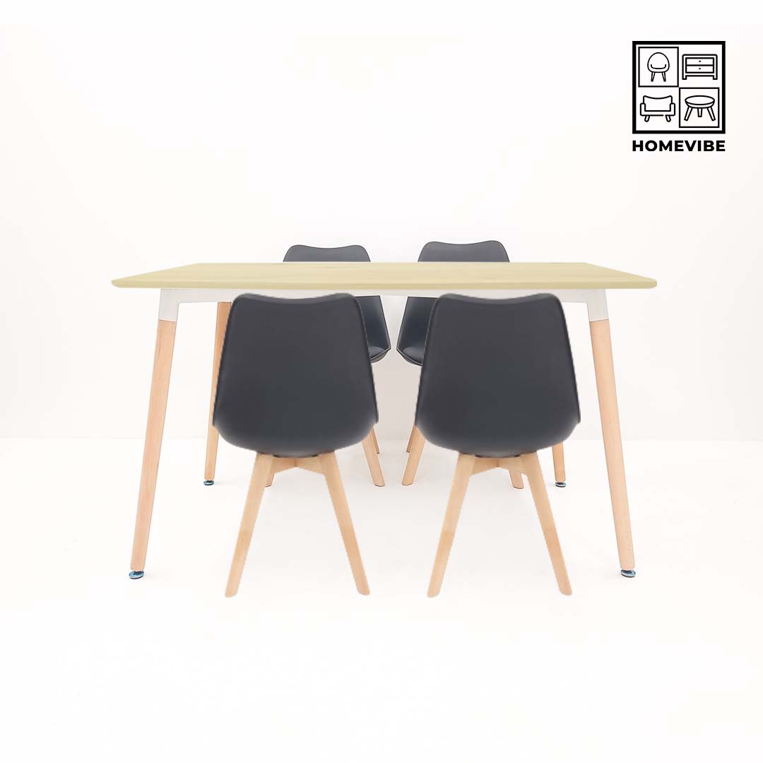 HV Soren Rectangle Table + 4 Padded Eames Chair Set | HomeVibe PH | Buy Online Furniture and Home Furnishings