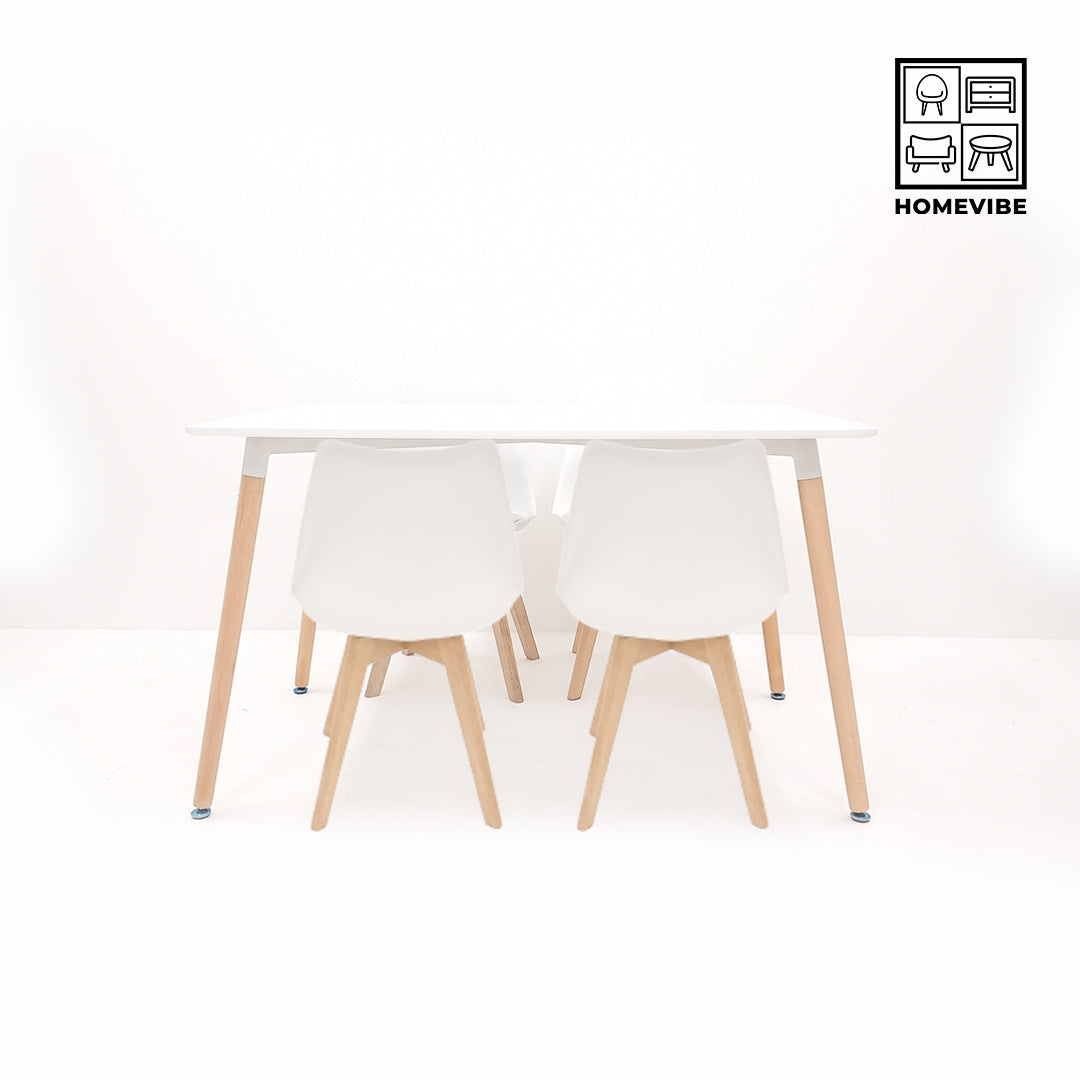 HV Soren Rectangle Table + 4 Padded Eames Chair Set | HomeVibe PH | Buy Online Furniture and Home Furnishings