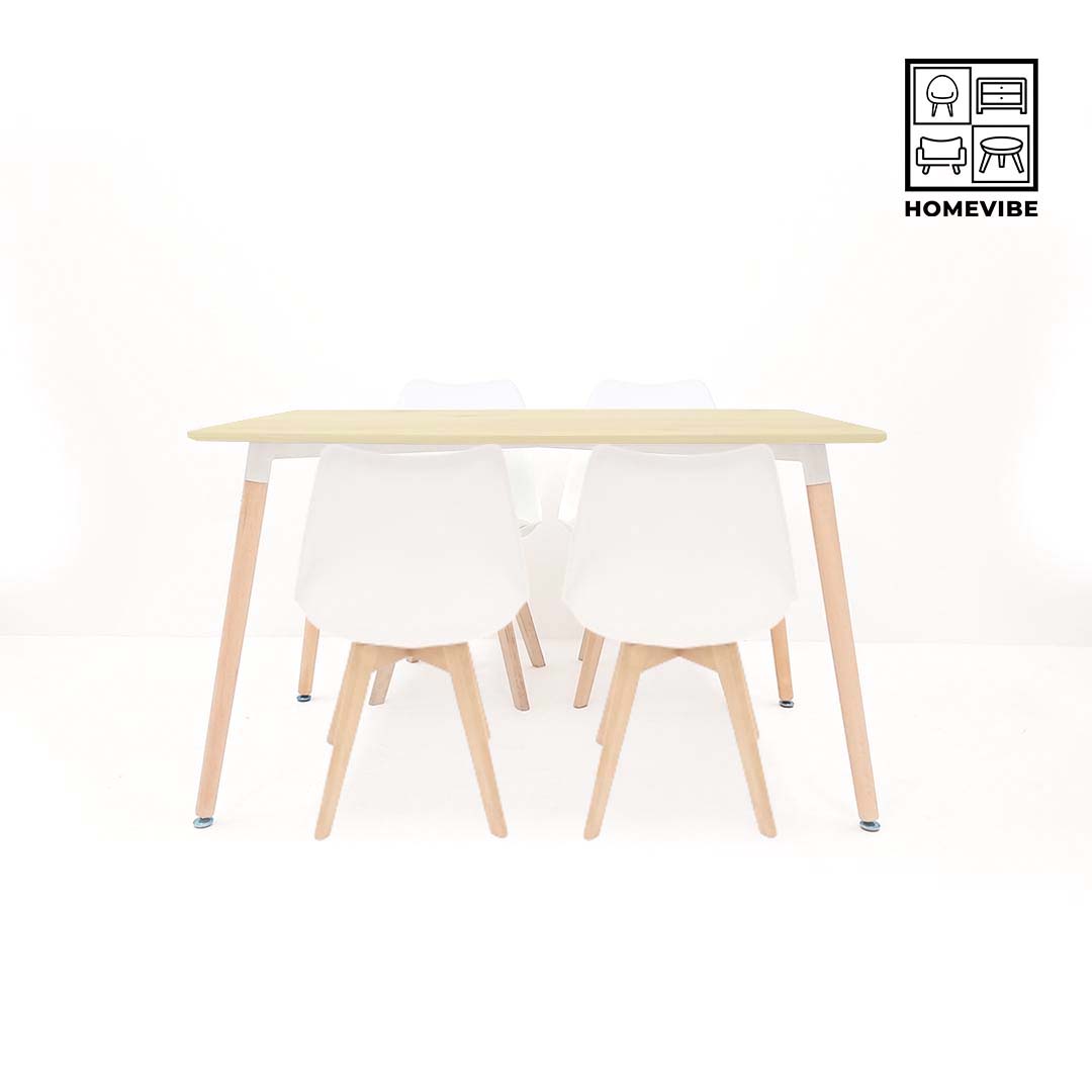 HV Xylia Rectangle Table + 4 Padded Eames Chair Set | HomeVibe PH | Buy Online Furniture and Home Furnishings