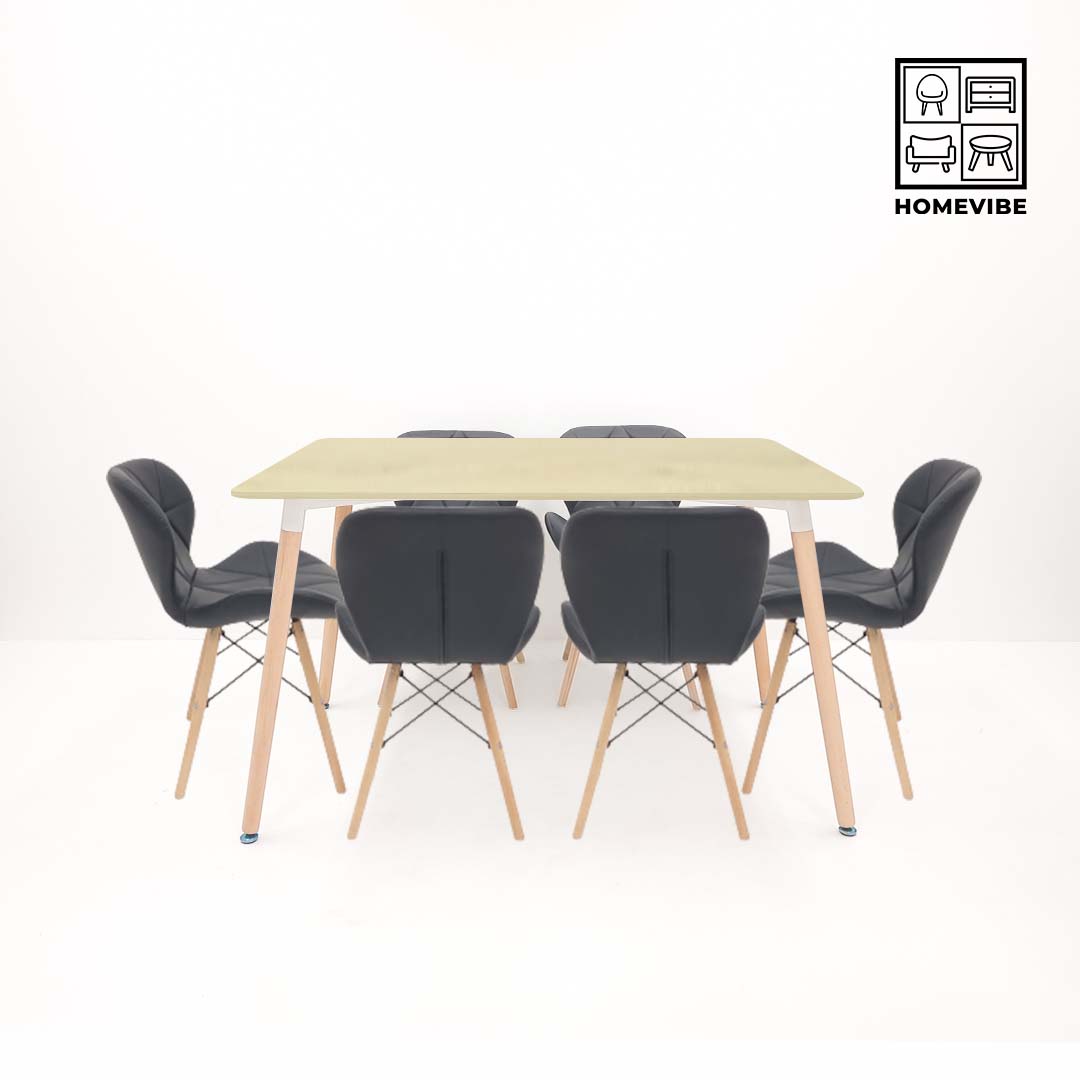 HV Soren Rectangle Table + 6 Butterfly Chair Set | HomeVibe PH | Buy Online Furniture and Home Furnishings