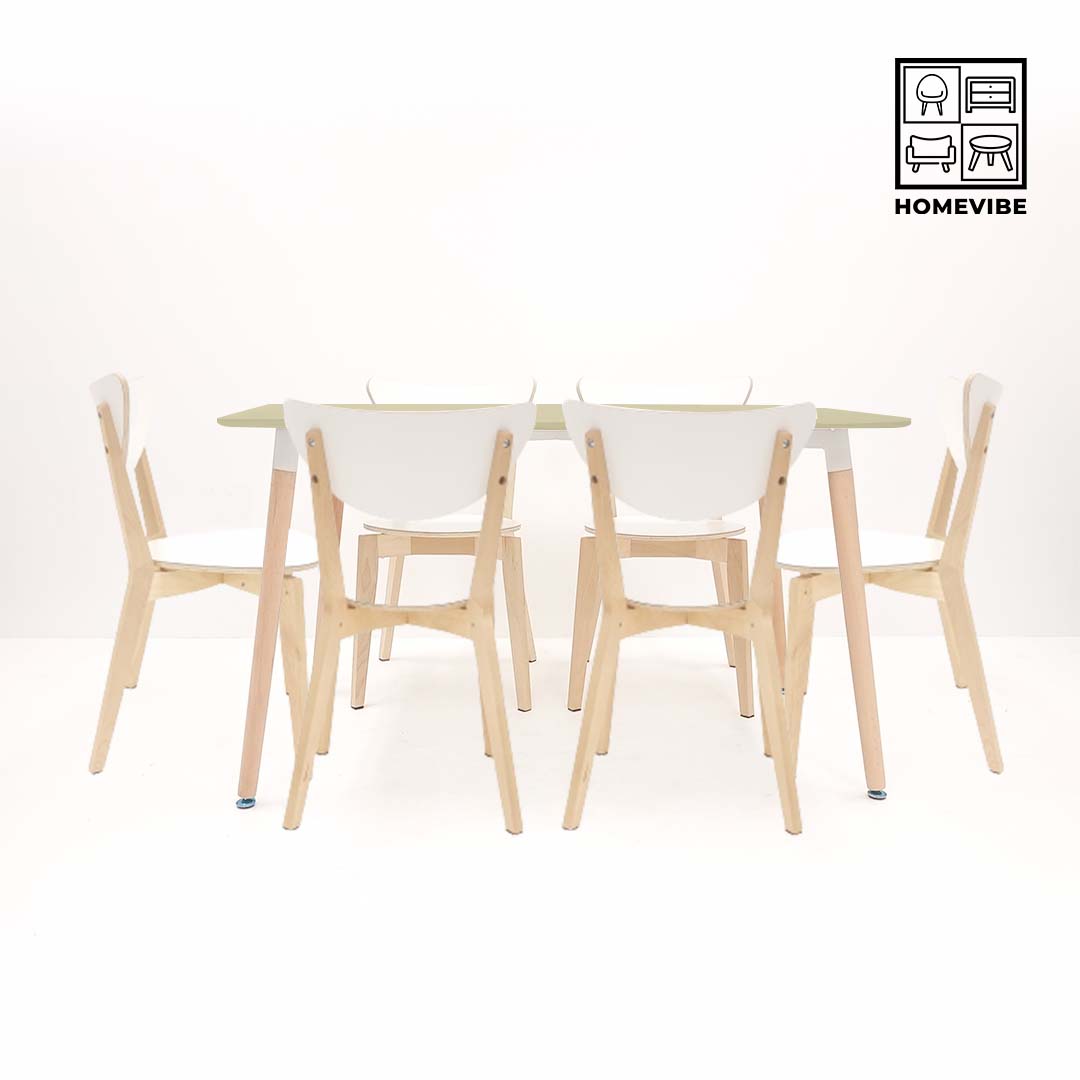 HV Soren Rectangle Table + 6 Karri Chair Set | HomeVibe PH | Buy Online Furniture and Home Furnishings