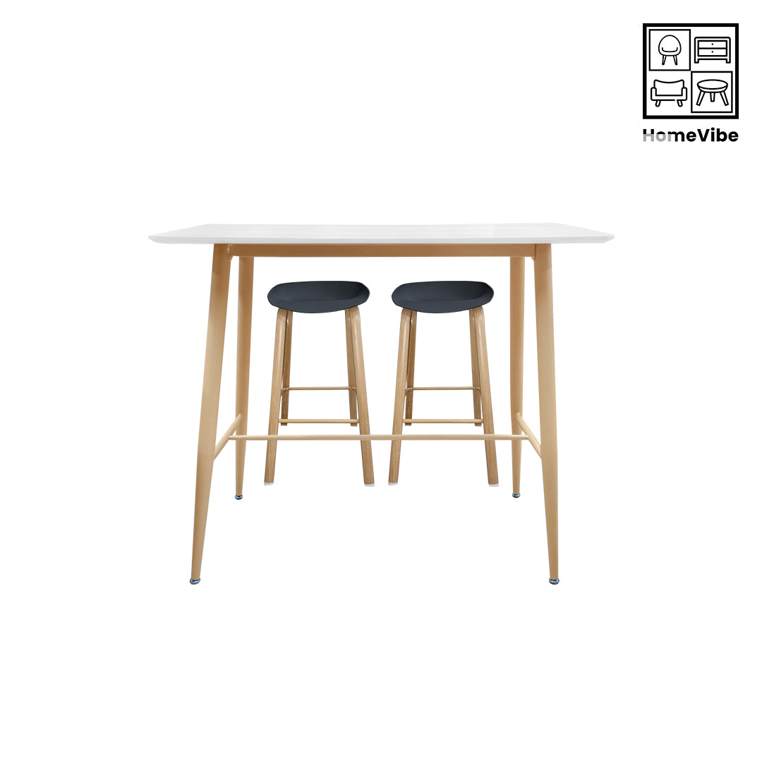 HV Theo Scandi Pub Table + 2 Tiana Scandi Bar Stool set