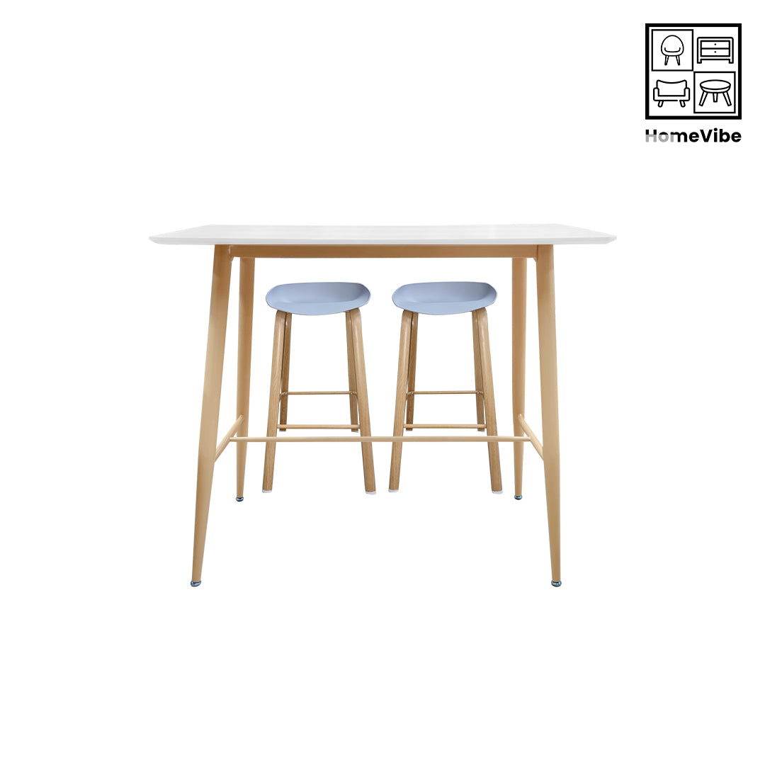 HV Theo Scandi Pub Table + 2 Tiana Scandi Bar Stool set
