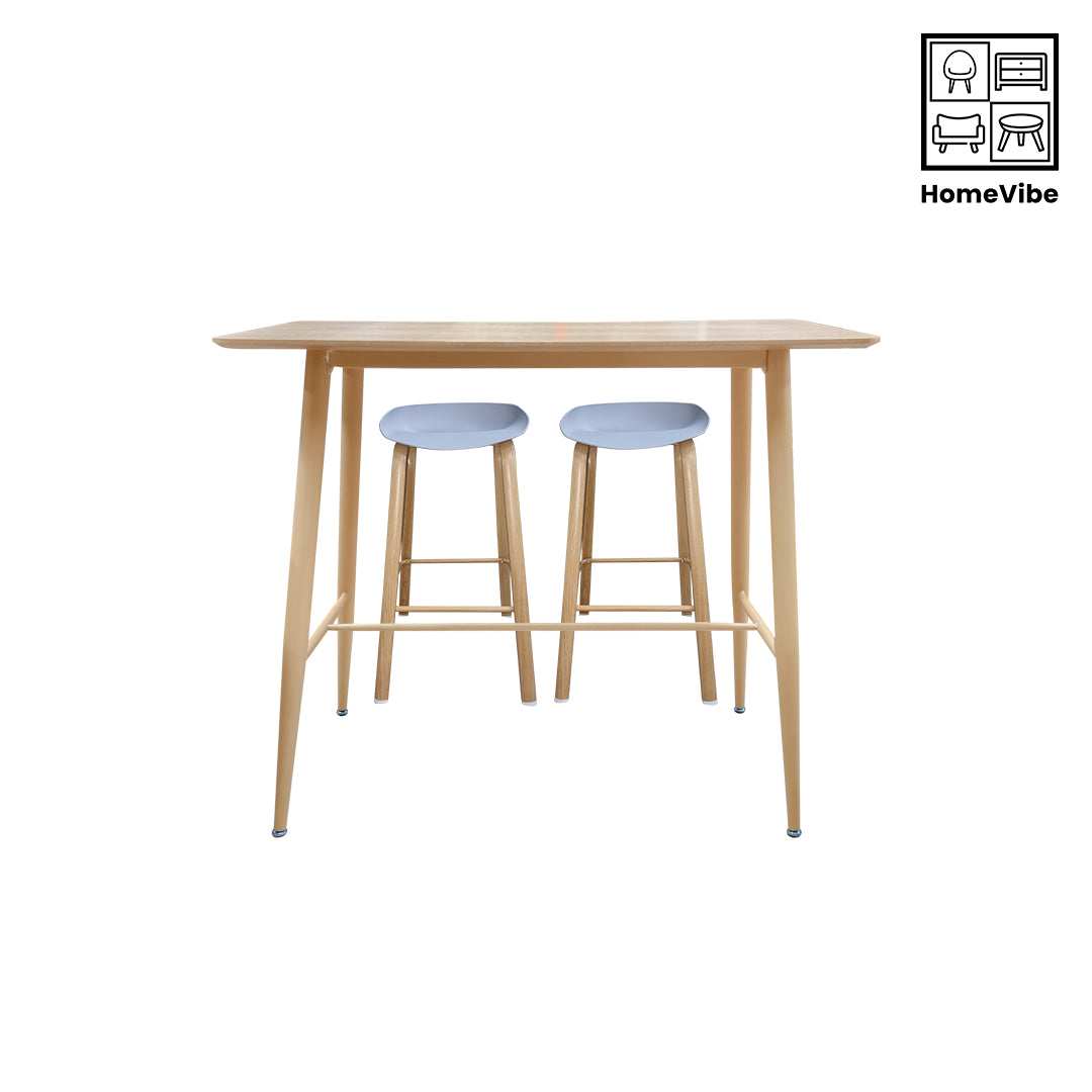 HV Theo Scandi Pub Table + 2 Tiana Scandi Bar Stool set