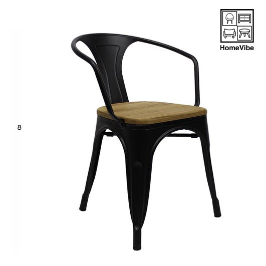 HV Argos Tolix Armrest Chair with Wooden Padding