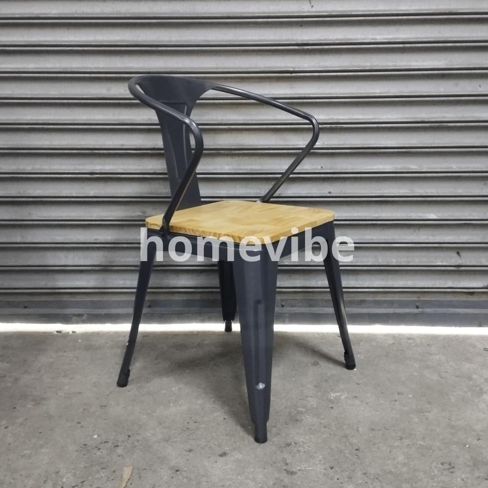 HV Argos Tolix Armrest Chair with Wooden Padding