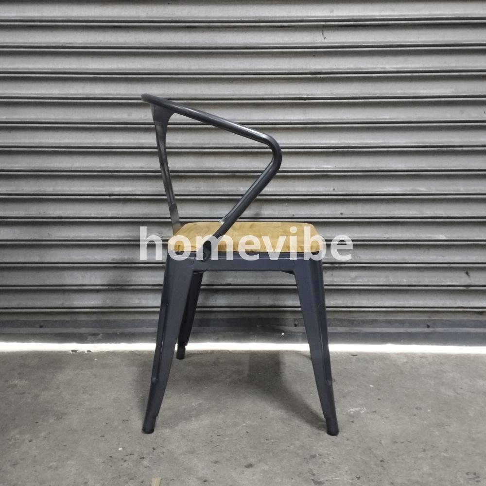 HV Argos Tolix Armrest Chair with Wooden Padding