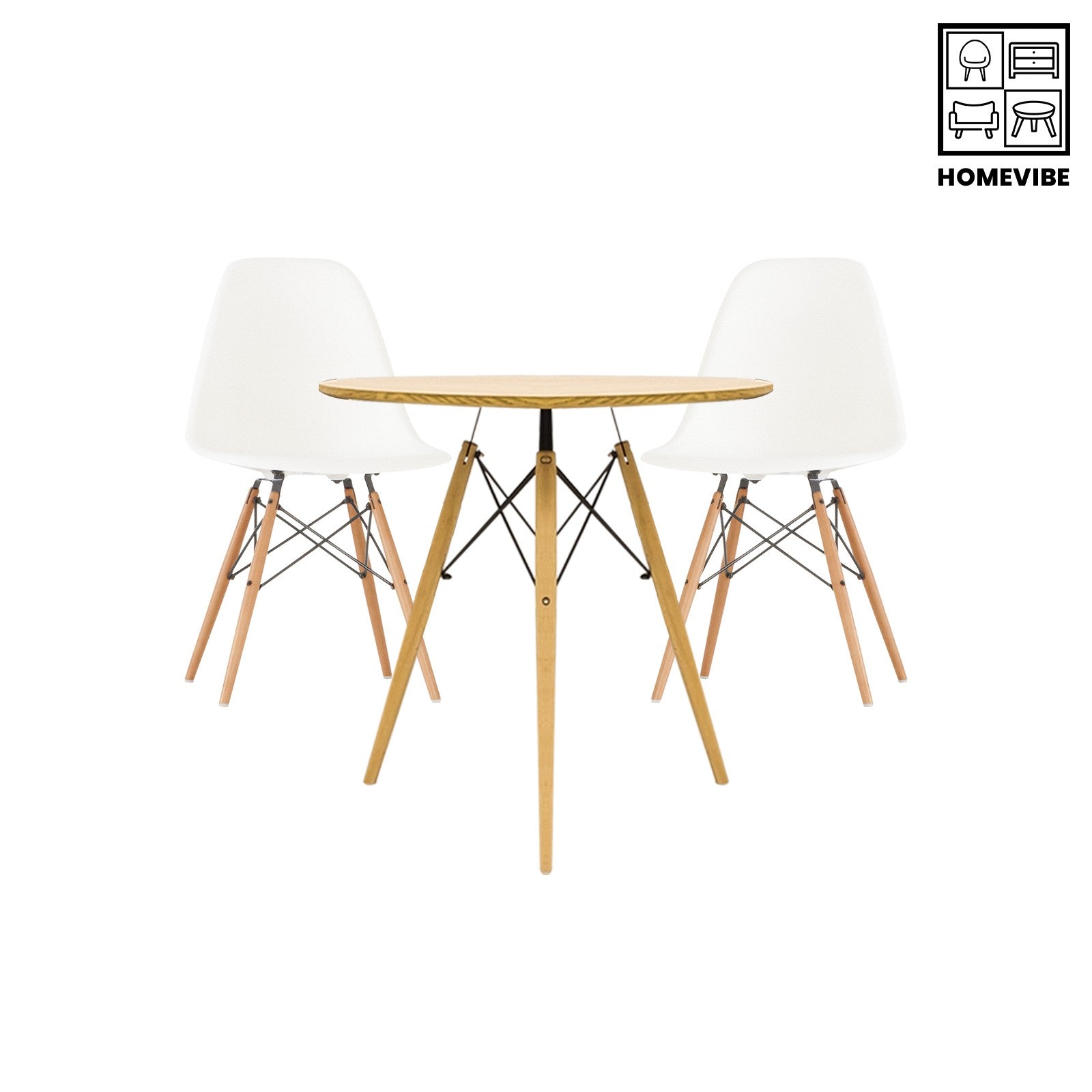 HV Elio Round Table + 2 Eames Chair Set | HomeVibe PH | Buy Online Furniture and Home Furnishings