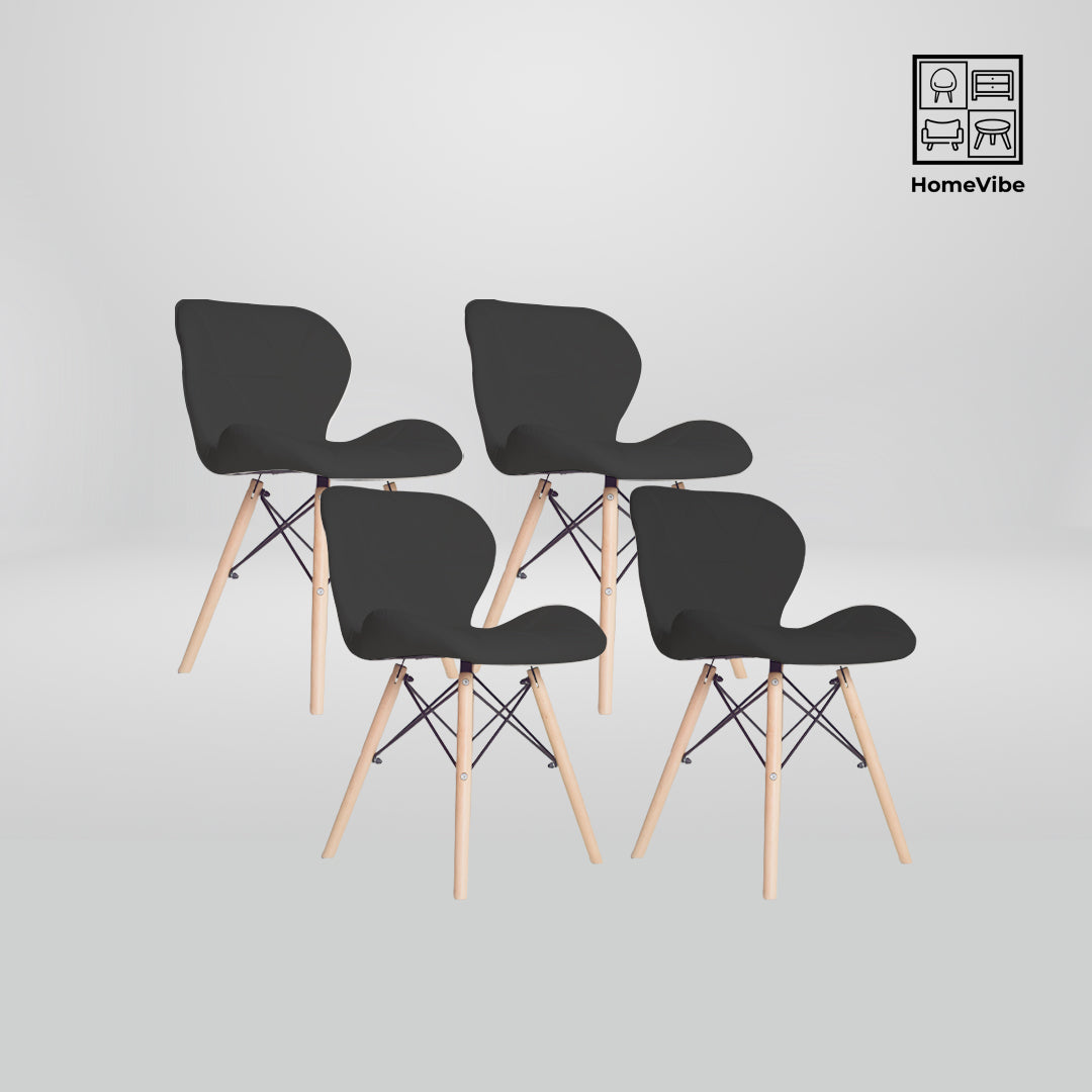 HV Scandinavian 4 Butterfly Leather Chairs | HomeVibe PH | Buy Online Furniture and Home Furnishings