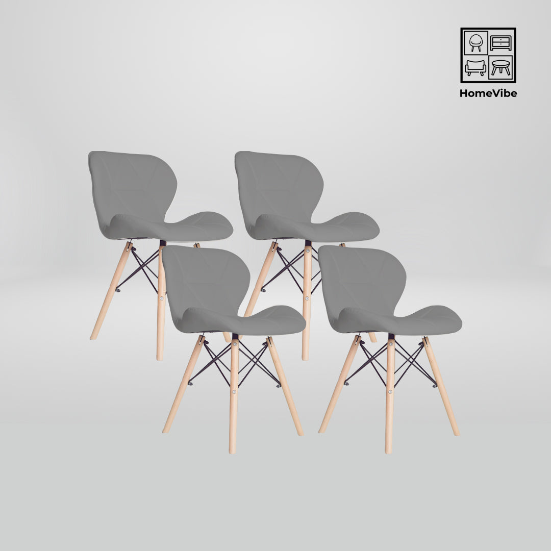 HV Scandinavian 4 Butterfly Leather Chairs | HomeVibe PH | Buy Online Furniture and Home Furnishings