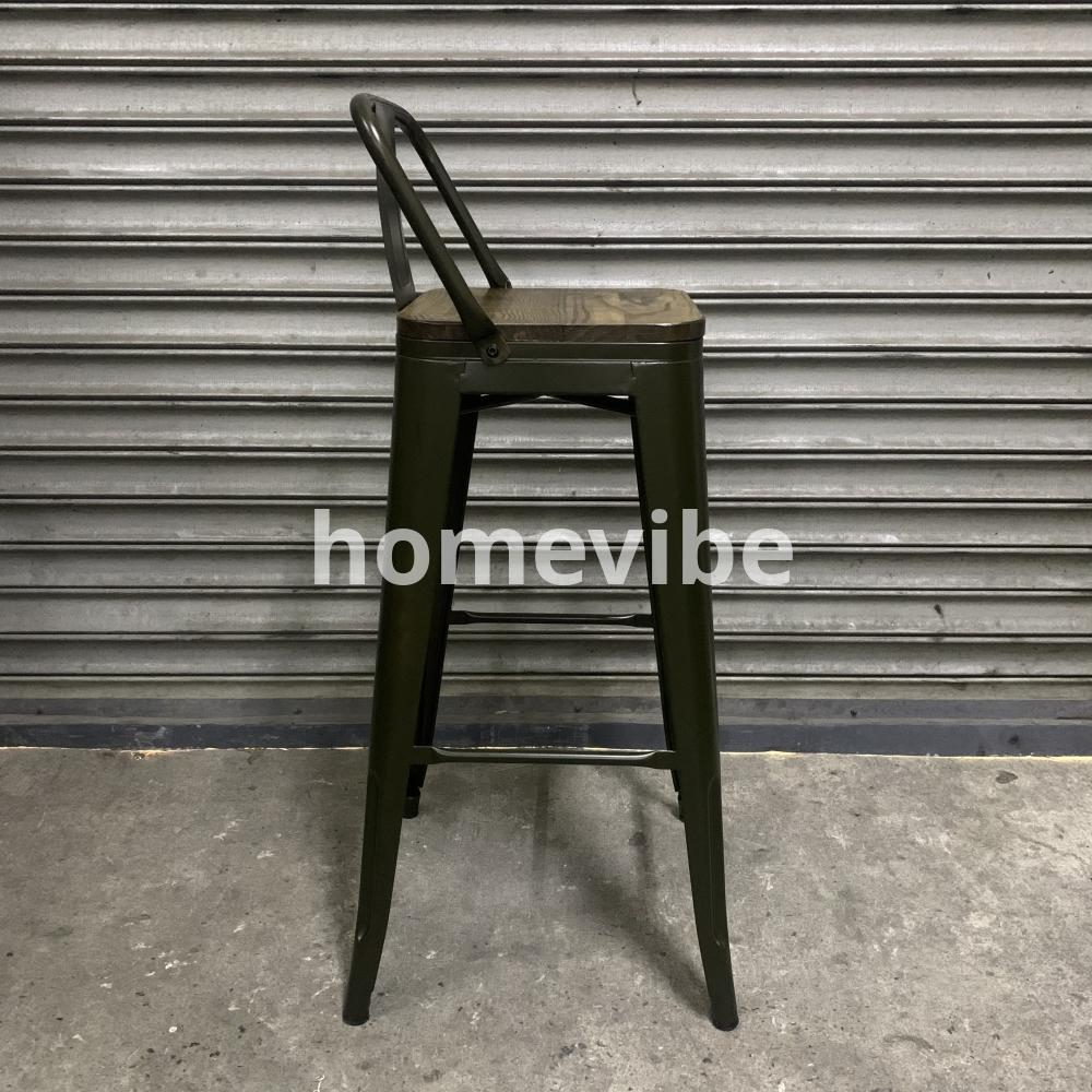HV Gwen Tolix Barstool Wooden Seat