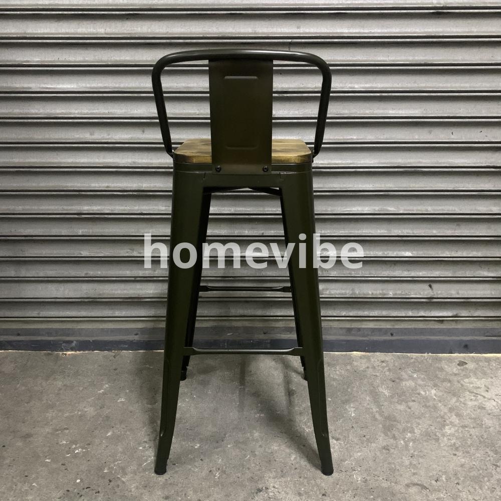 HV Gwen Tolix Barstool Wooden Seat