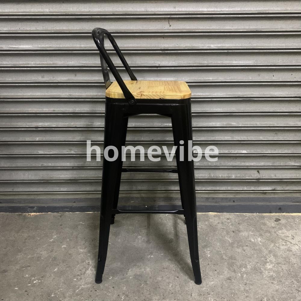 HV Gwen Tolix Barstool Wooden Seat